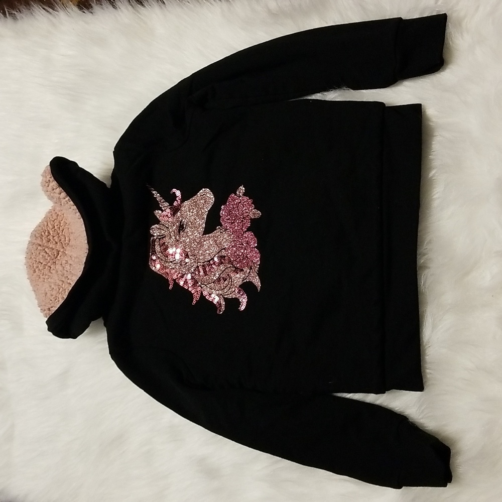 Girls Sherpa lined zip hoodie size 7/8